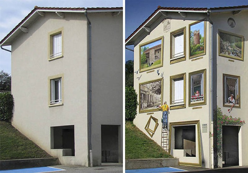 Illustration for article titled These Amazing Trompe L'oeil Illusions Bring Drab City Buildings To Life